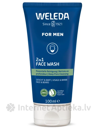 Weleda meestele 2in1 sügavpuhastusvahend näonahale ja habemele, 100 ml | internetaptieka.lv
