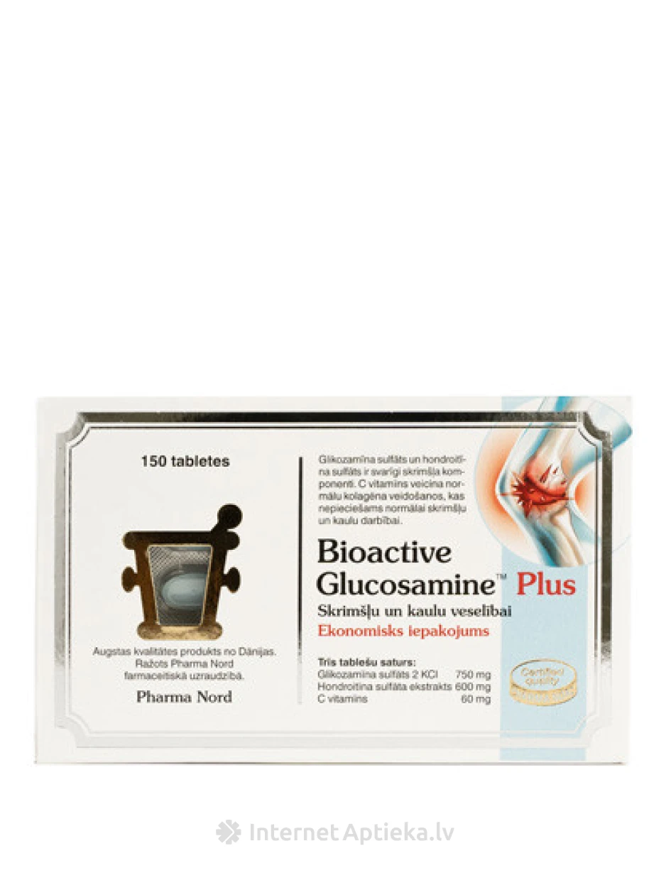 Bioactive glükoosamiin pluss, 150 tabletti | internetaptieka.lv