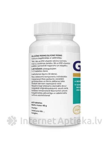 Glütsiiin 900 mg, 30 tabletid | internetaptieka.lv