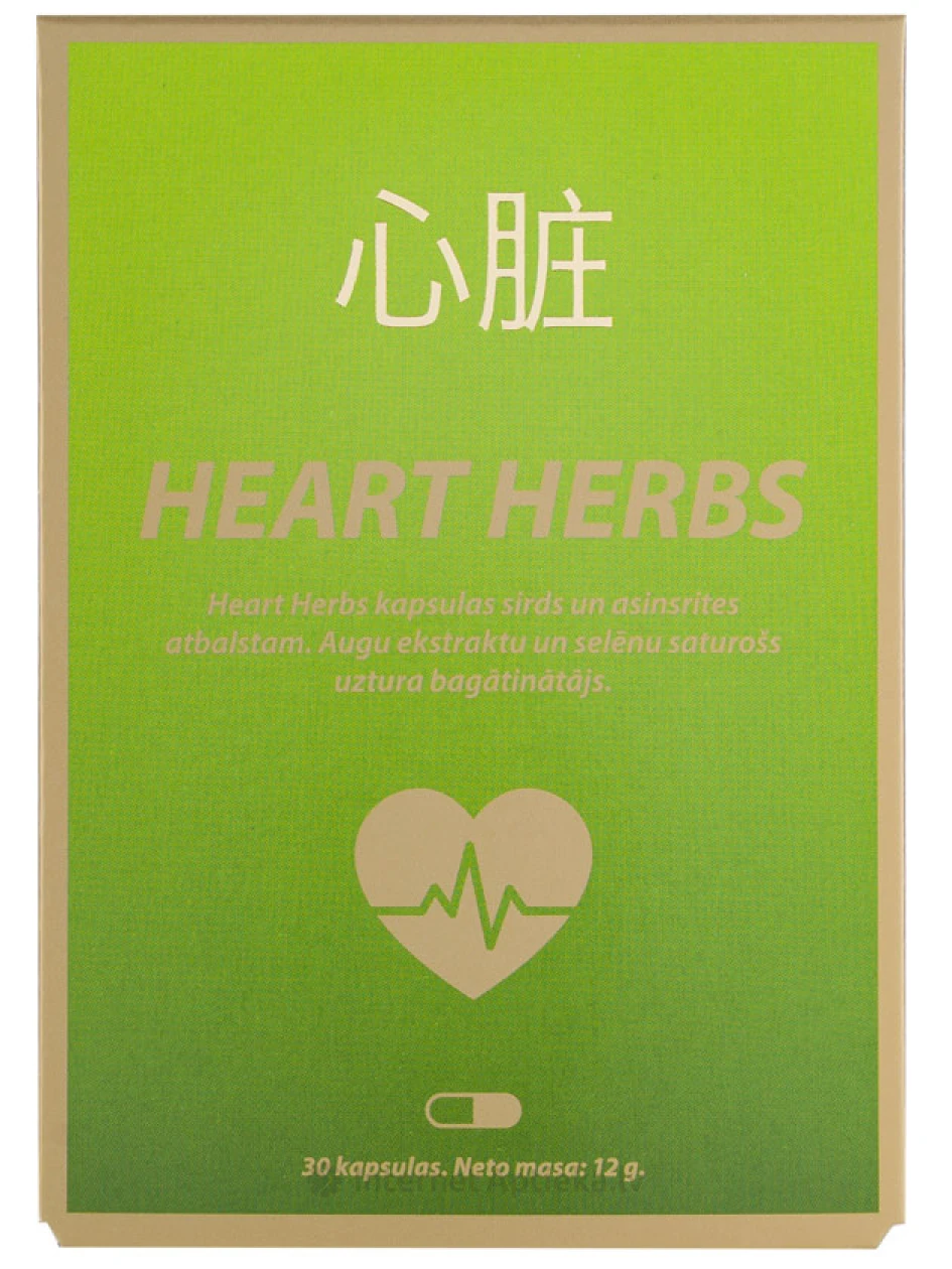 Heart Herbs sirds un asinsrites atbalsts, 30 kapsulas | internetaptieka.lv