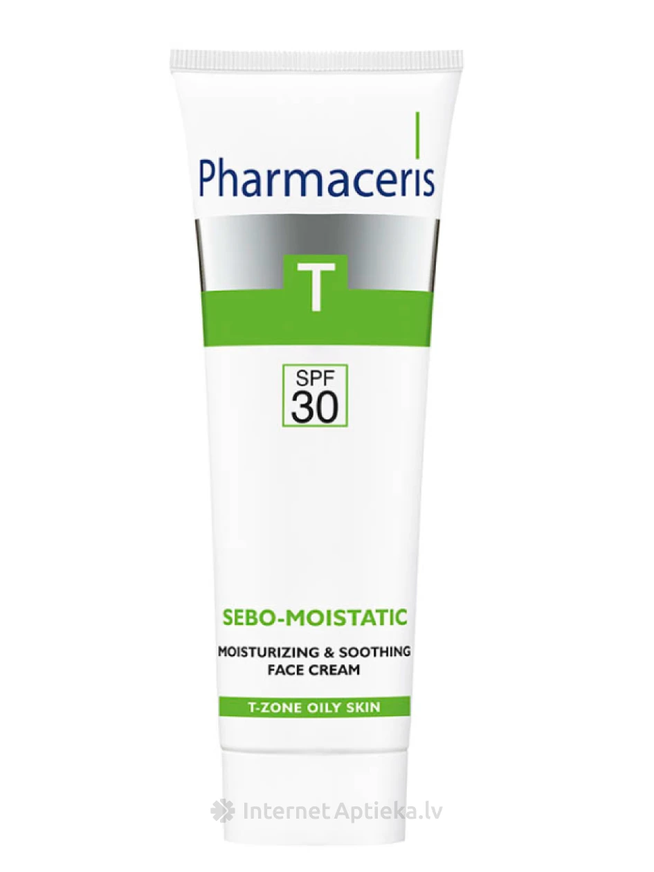 Увлажняющий и успокаивающий крем для лица Pharmaceris T-Sebo SPF30, 50 мл | internetaptieka.lv