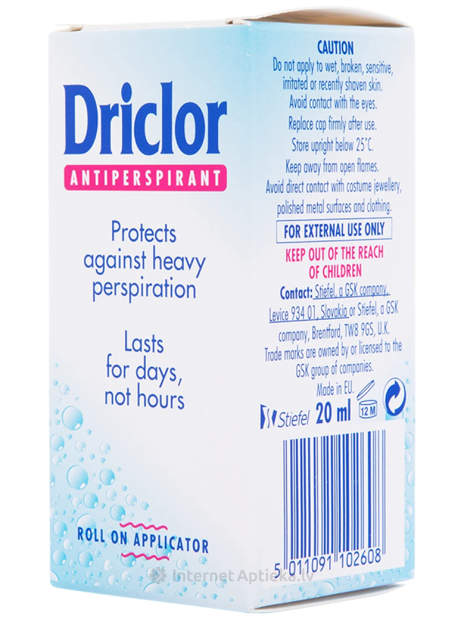 Driclor higistamisvastane deodorant, 20 ml | internetaptieka.lv