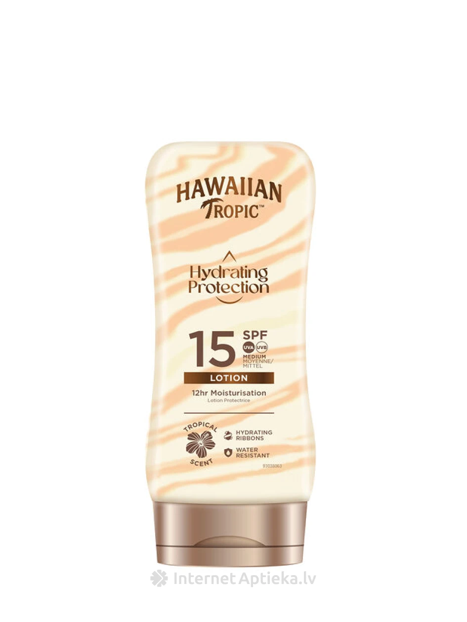 Hawaiin Tropic Sauļošanās emulsija hydrating protection SPF15, 180 ml | internetaptieka.lv