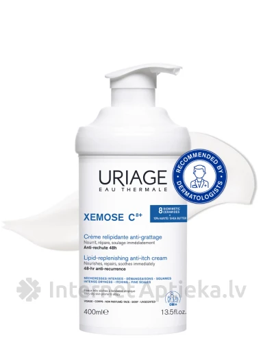 URIAGE Xemose C8+ lipīdus atjaunojošs krēms ļoti sausai ādai pret kairinājumu, 400 ml | internetaptieka.lv
