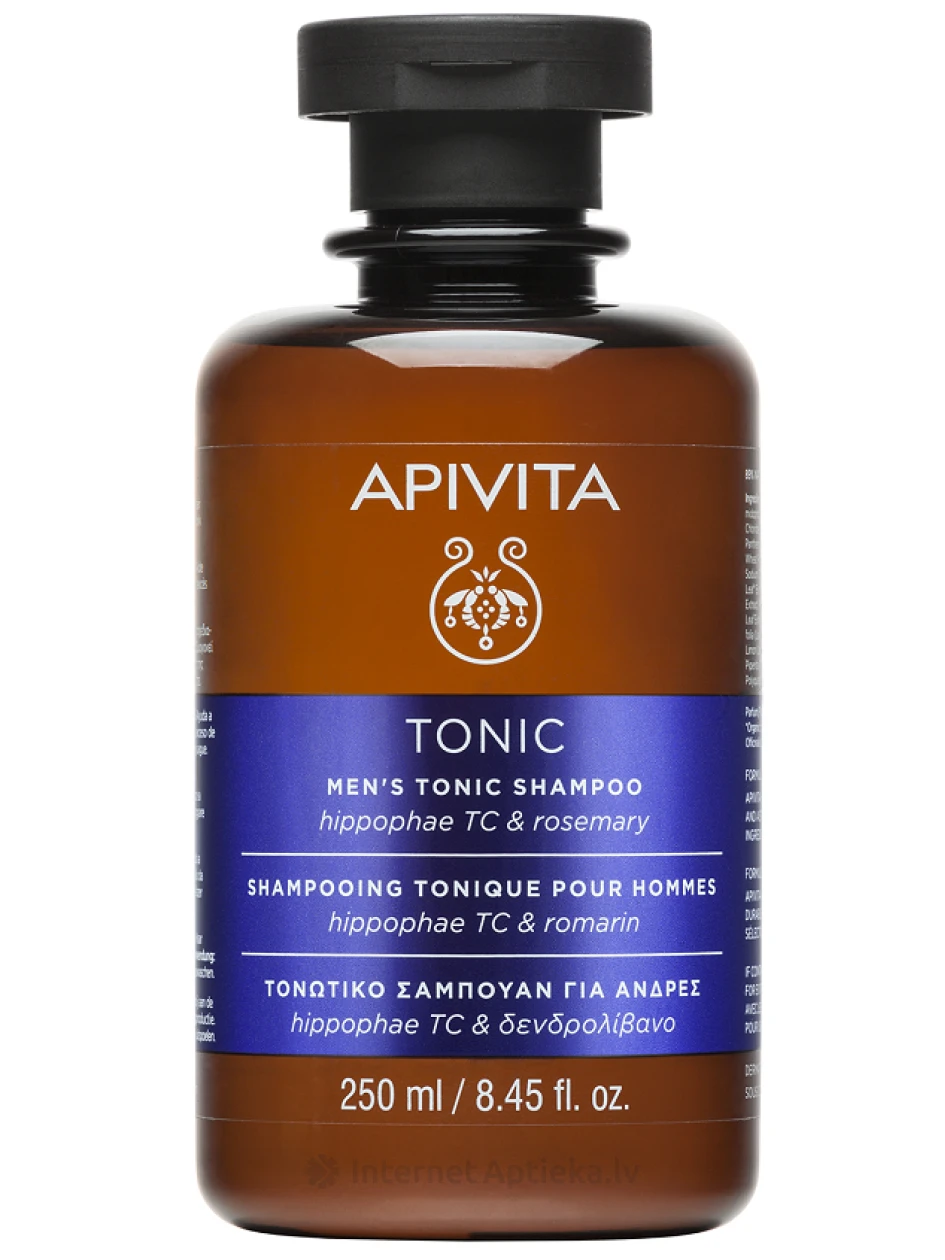 APIVITA MENS TONIC toniseeriv šampoon hippophae TC ja rosmariiniga, 250 ml | internetaptieka.lv