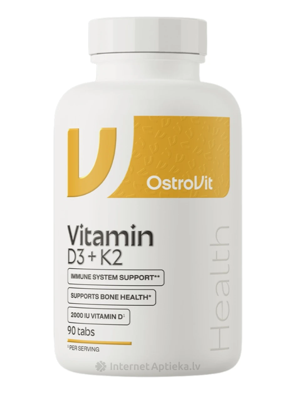 OstroVit Vitamīns D3 + K2 tabletes, 90 gb. | internetaptieka.lv