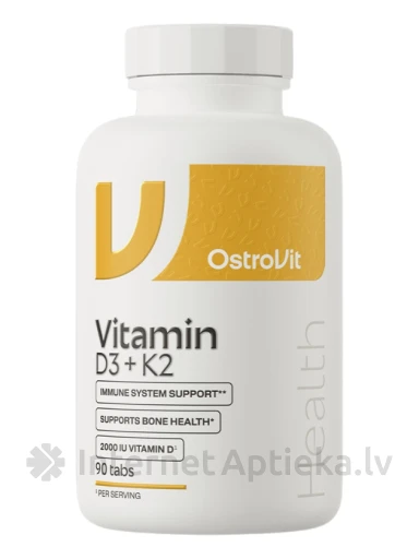 OstroVit Vitamīns D3 + K2 tabletes, 90 gb. | internetaptieka.lv