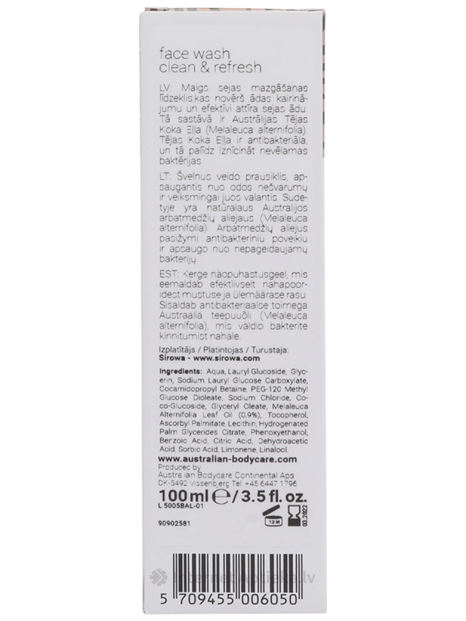 Australian Bodycare Facial wash моющее средство для лица, 100 мл | internetaptieka.lv