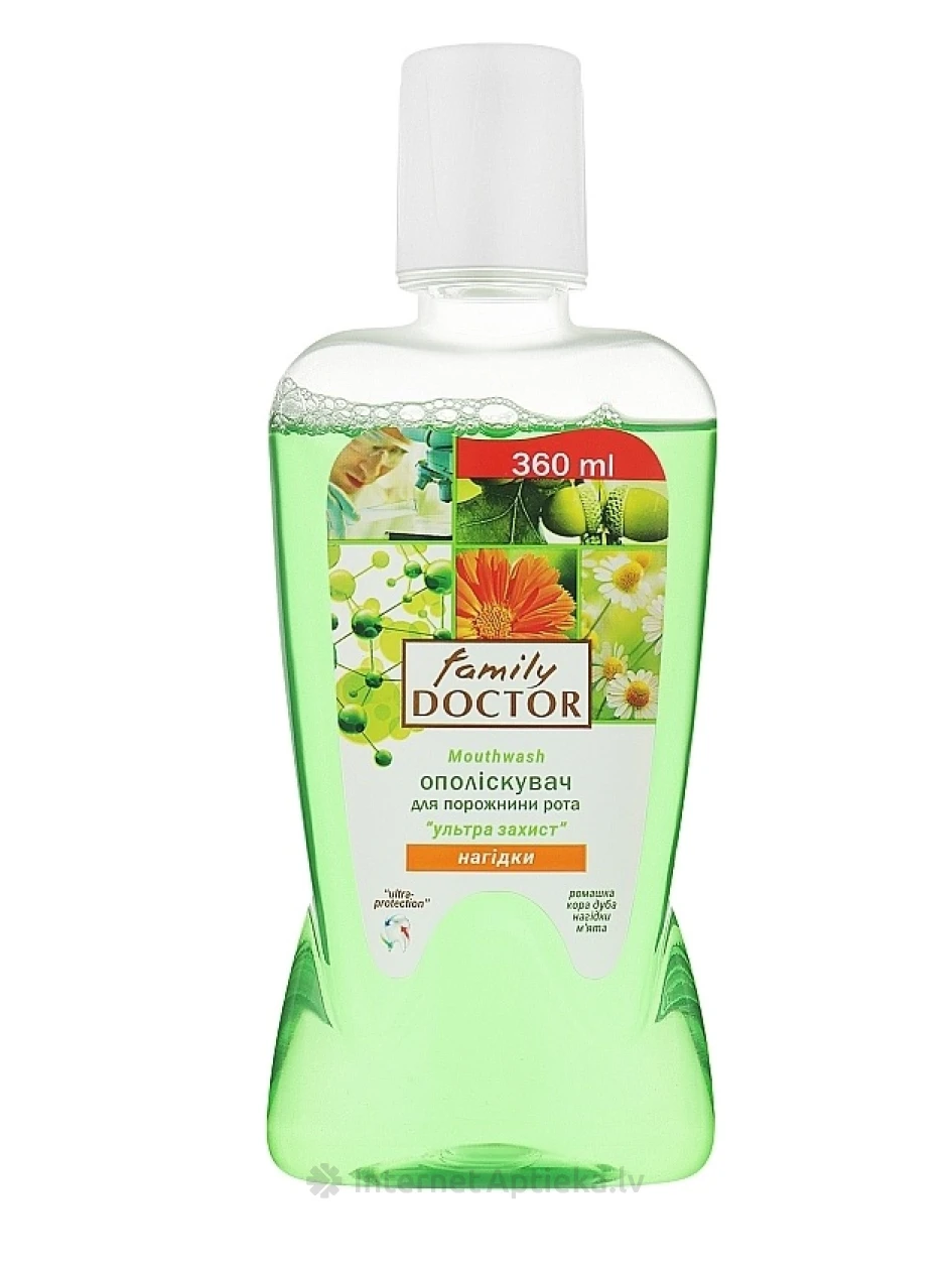 FAMILY DOCTOR Ополаскиватель для полости рта Календула, 360 мл | internetaptieka.lv