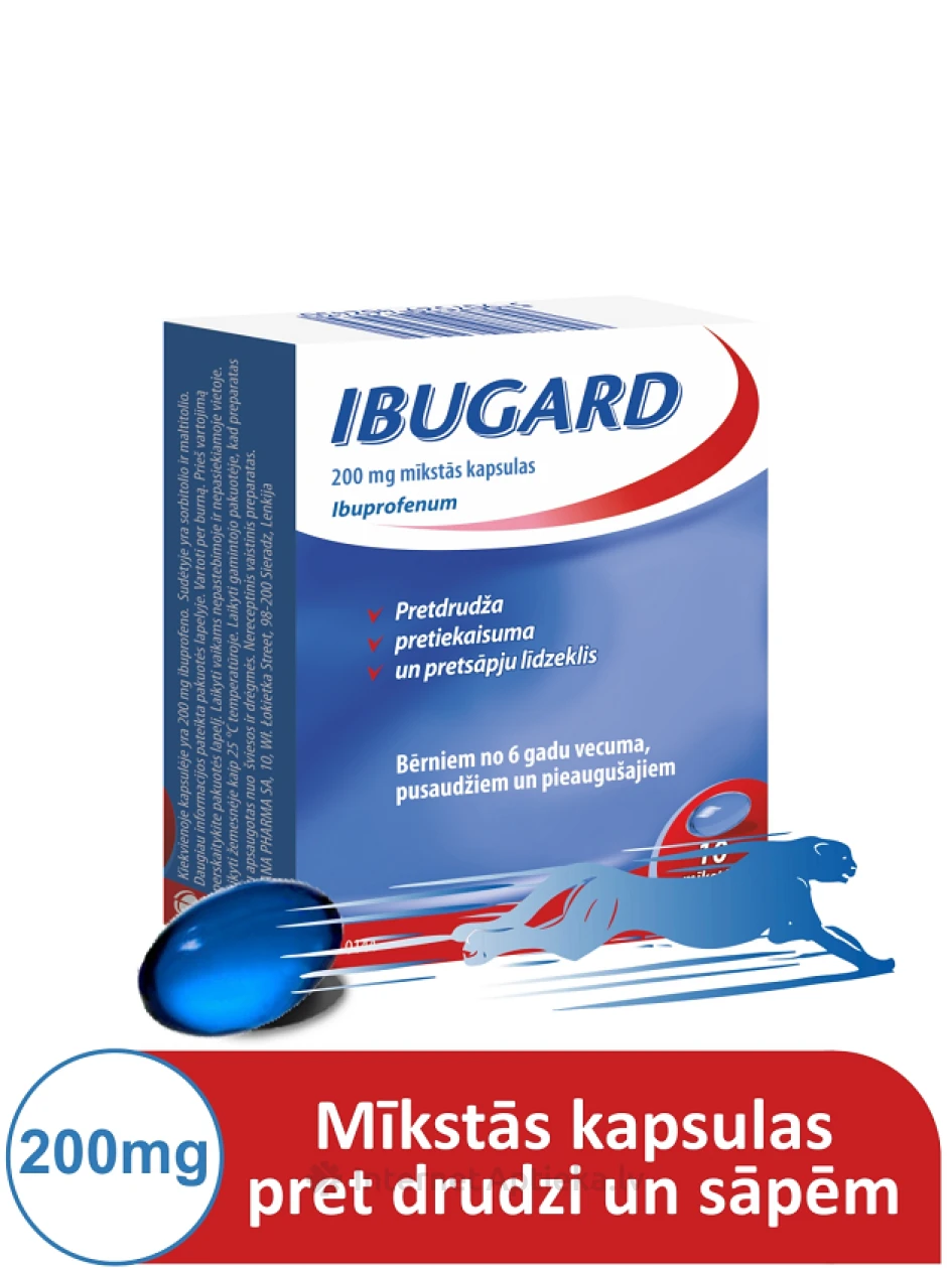 Ibugard 200 мг, 10 капсул | internetaptieka.lv