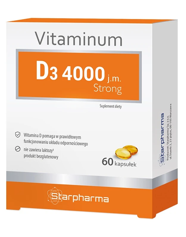 Vitaminum D3 4000 IU Strong, 60 kapsulas