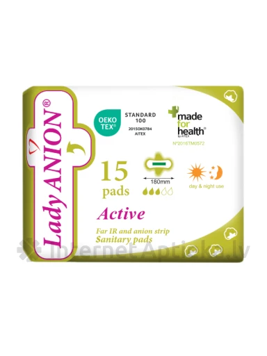 Lady Anion Active hügieenipaketid 180MM, 15 tk. | internetaptieka.lv