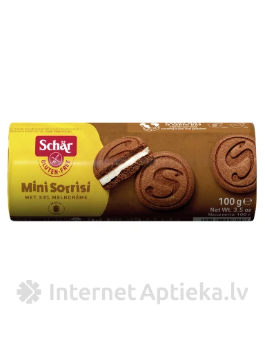 Schär Mini Sorrisi безглютеновое Печенье какао с молочной начинкой, 100 г | internetaptieka.lv