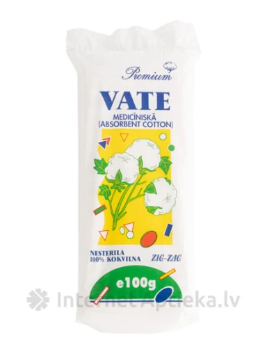 Premium Вата медицинская, гофрированная, 100 г | internetaptieka.lv