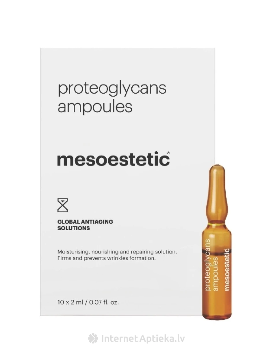 Mesoestetic proteoglycans ampulas ādas elastībai un mitrināšanai, 10 x 2 ml | internetaptieka.lv