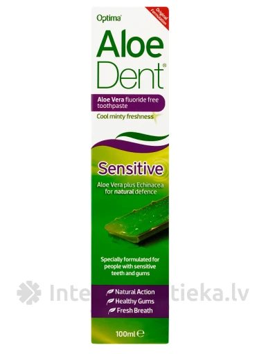 AloeDent Sensitive zobu pasta ar Aloe Vera (alveju), 100 ml | internetaptieka.lv