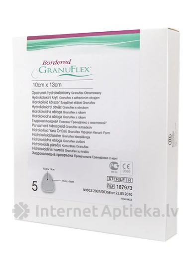 Granuflex Bordered Hidrokoloīds pārsējs 10 cm x 13 cm, 5 gb. | internetaptieka.lv