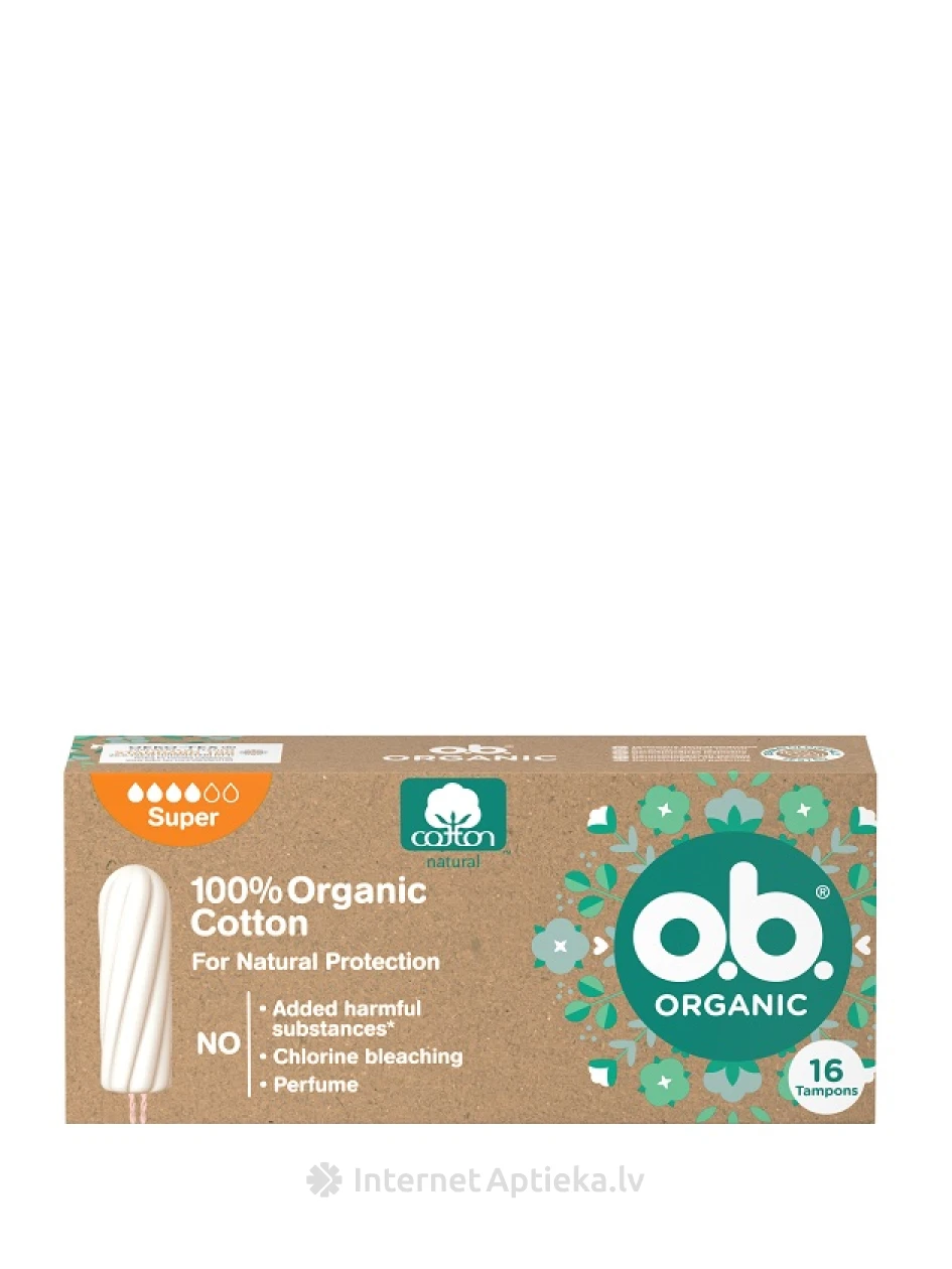 O. B. orgaanilised supertampoonid, 16 tk. | internetaptieka.lv