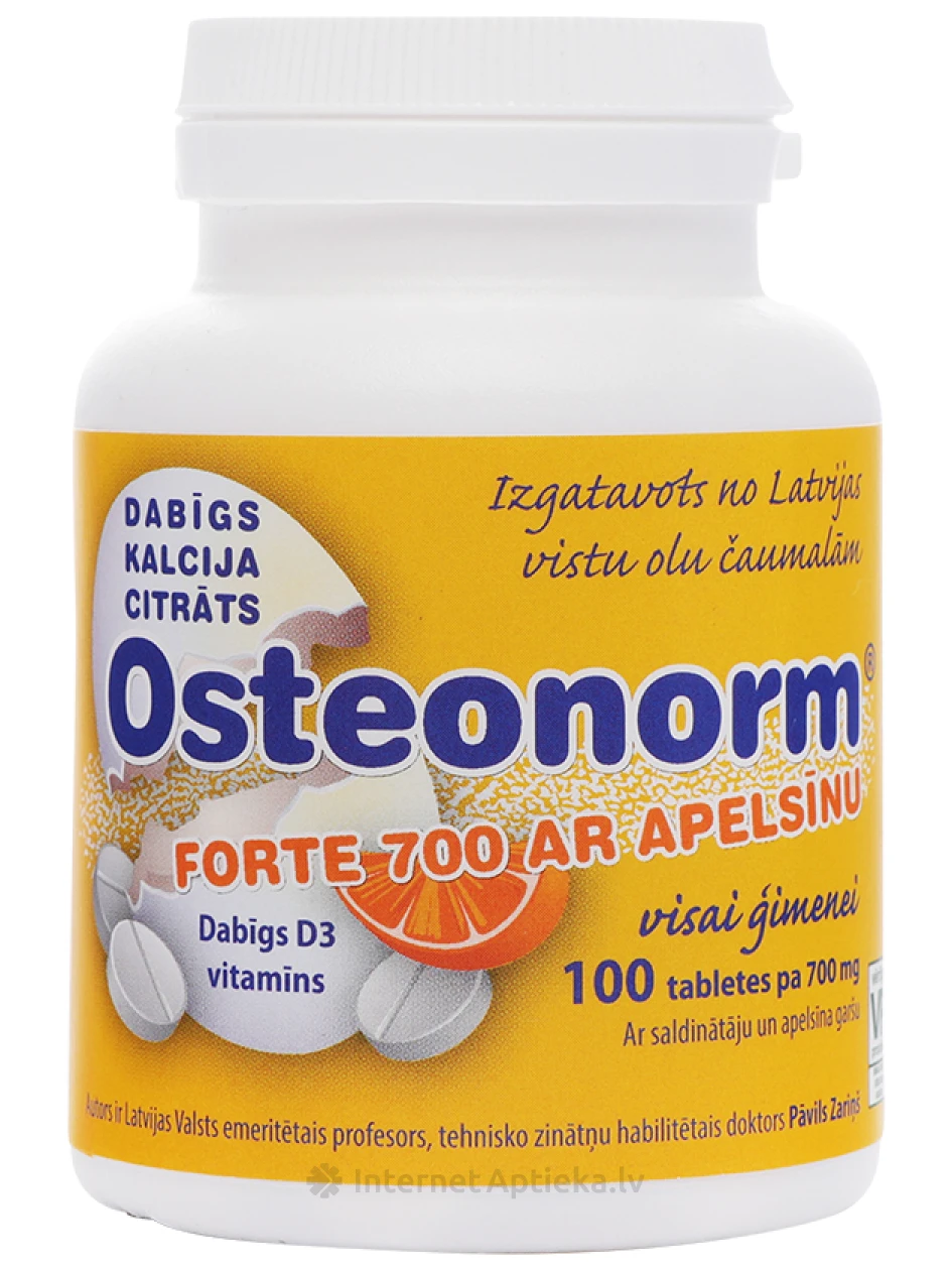Osteonorm Forte 700 mg - oranž, 100 tabletti | internetaptieka.lv