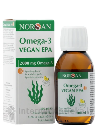 NORSAN OMEGA-3 VEGAN EPA ar apelsīnu garšu, 100 ml | internetaptieka.lv
