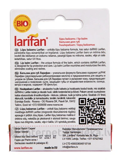Larifan lūpu balzams, 1 gab. | internetaptieka.lv
