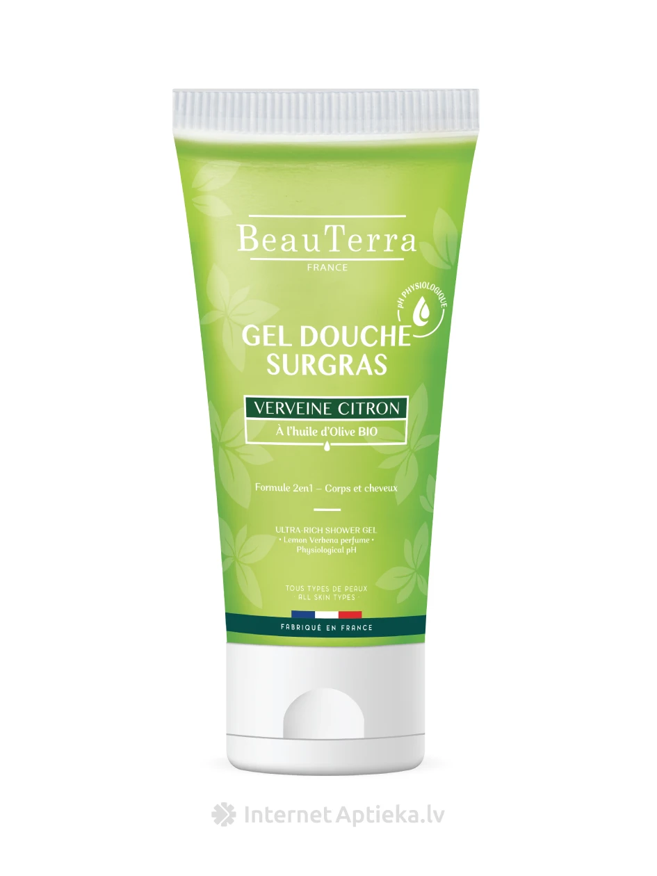 BeauTerra гель для душа лимонная вербена с био оливковым маслом, 200 мл | internetaptieka.lv