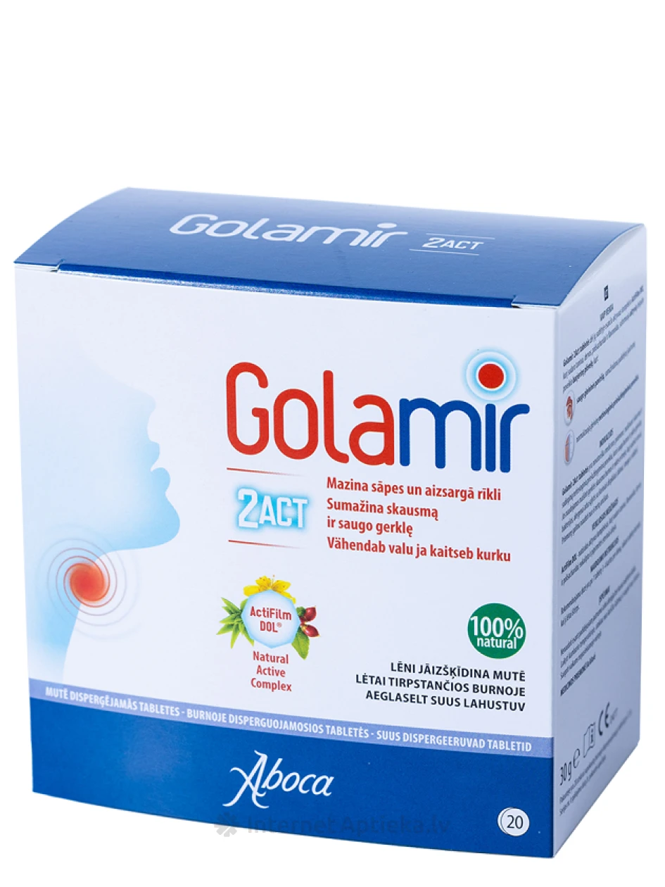 GOLAMIR 2Act, 20 растворимых таблеток | internetaptieka.lv