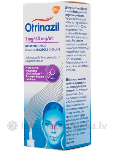 OTRINAZIL sprejs 0,1%, 10 ml | internetaptieka.lv