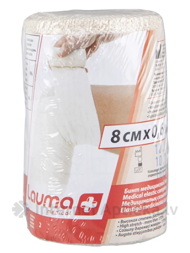Lauma Medical elastīgā saite 8 cm x 0.6 m, 1 gb. | internetaptieka.lv