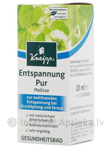 Kneipp melisas vannas ekstrakts, 20 ml | internetaptieka.lv