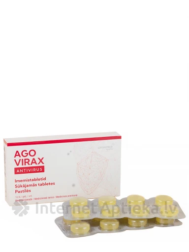 Agovirax Antivirus ar jota-karaginānu, 16 sūkājamās tabletes | internetaptieka.lv