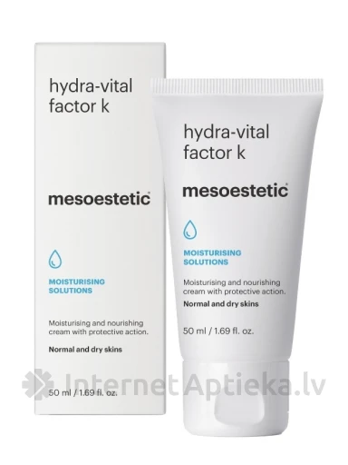 Mesoestetic hydra-vital factor k mitrinošs krēms sejas ādai, 50 ml | internetaptieka.lv