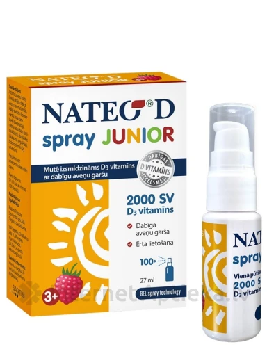 Nateo® D spray JUNIOR Витамин D3, 27 мл | internetaptieka.lv