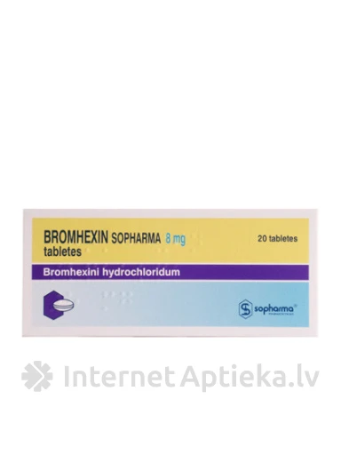 Bromhexin Sopharma 8 мг, 20 таблеток | internetaptieka.lv