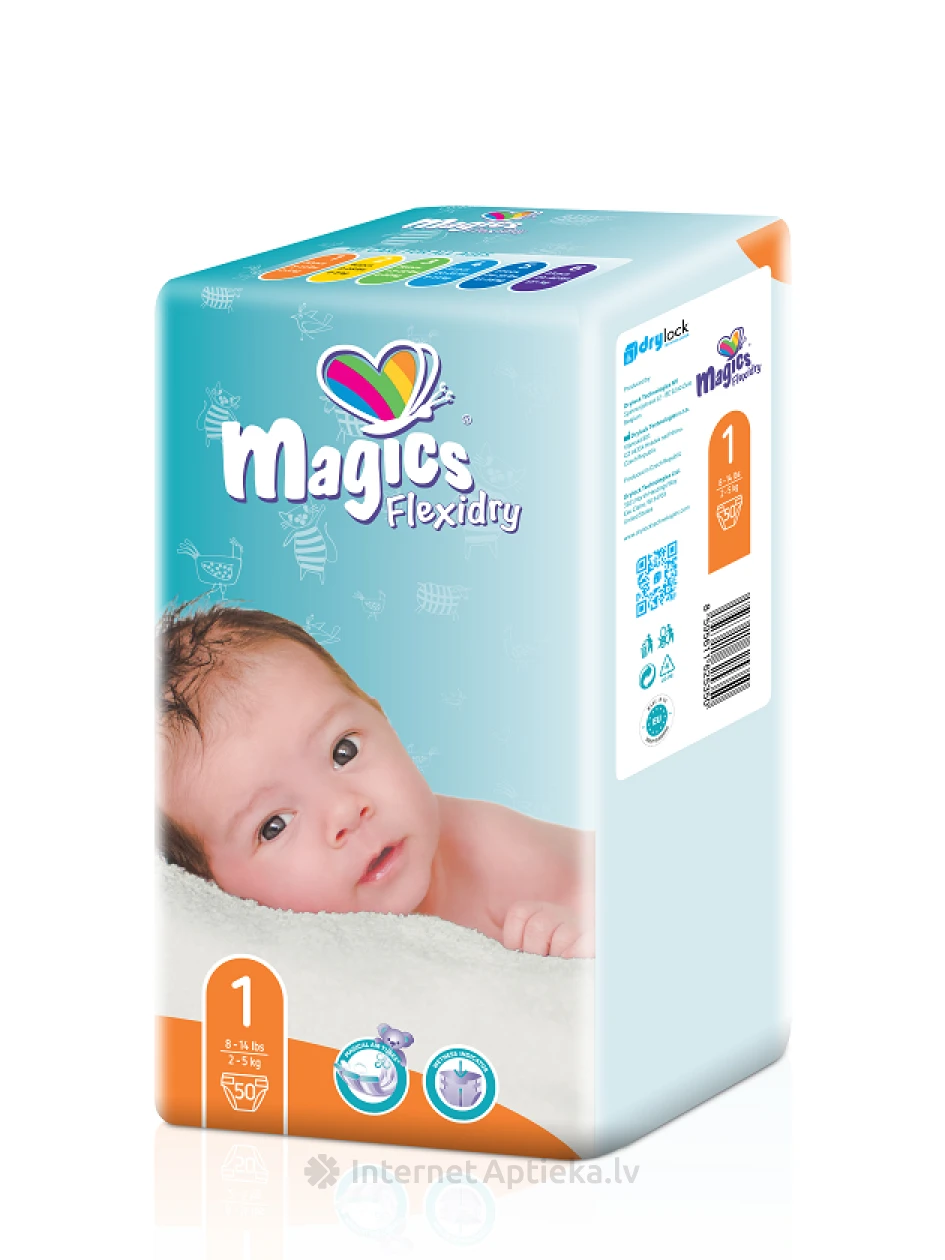 MAGICS FLEXIDRY Magical Tubes autiņbiksītes Newborn 2-5 kg, 50 gb. | internetaptieka.lv
