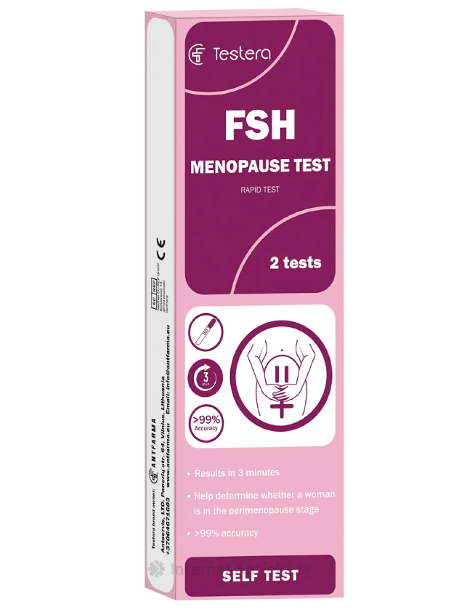 Testera Menopausi test (uriinis), 2 tk. | internetaptieka.lv