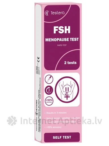 Testera Tests menopauzes noteikšanai (urīnā), 2 gb. | internetaptieka.lv