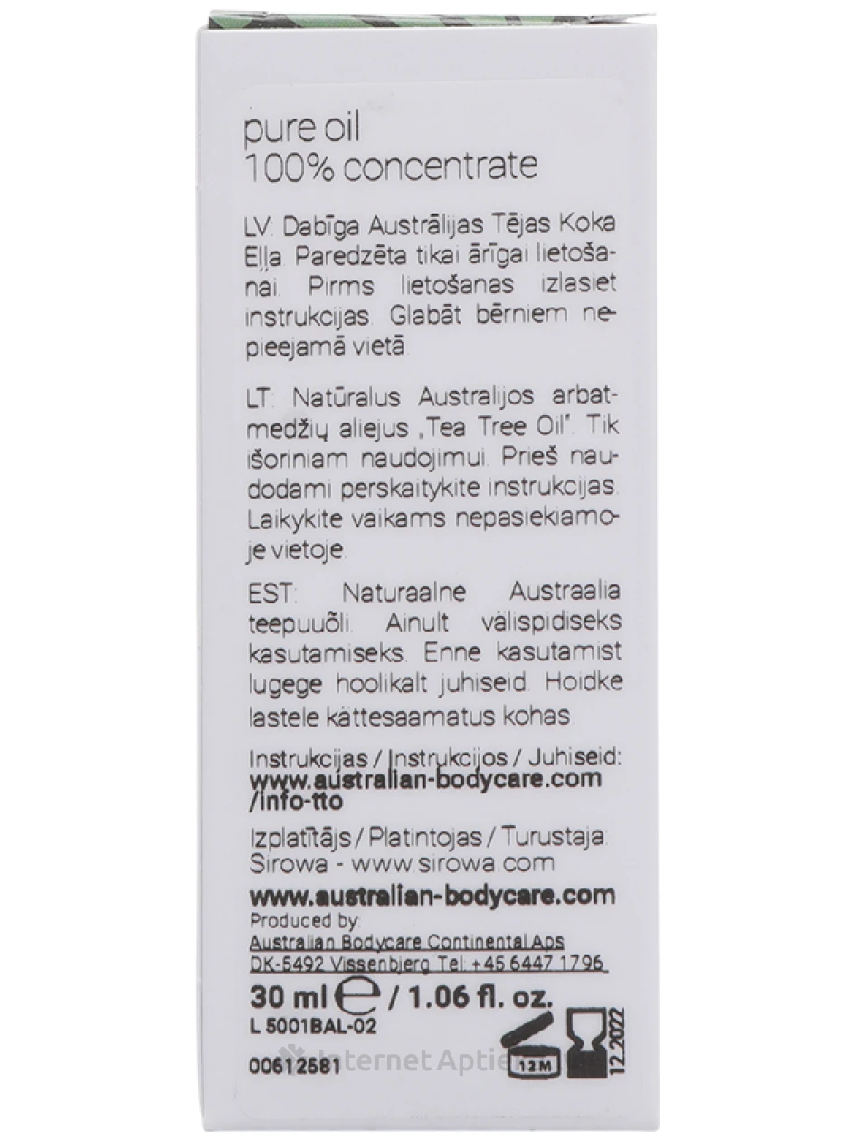 Australian Bodycare Tējas koka eļļa, 30 ml | internetaptieka.lv