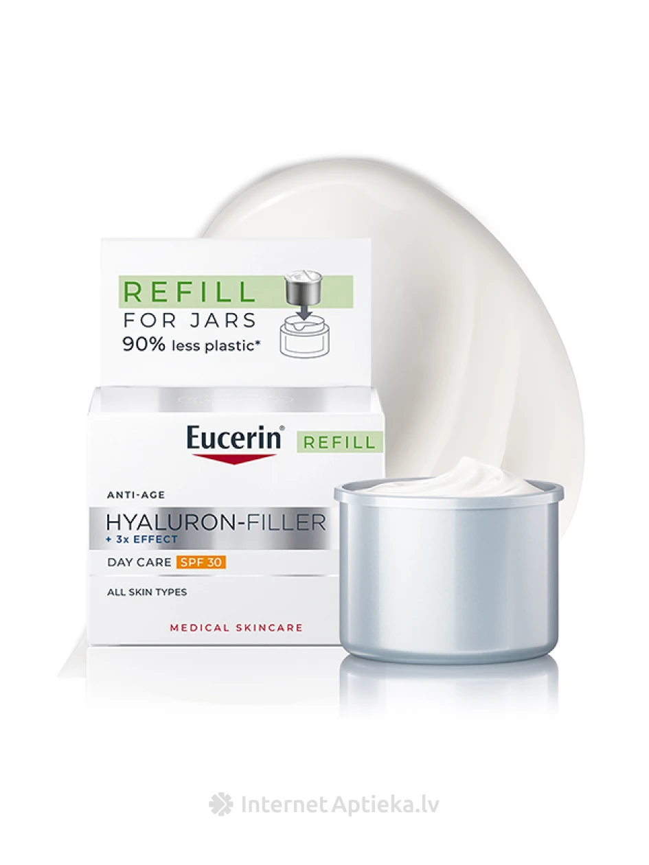 Eucerin® Hyaluron-Filler + 3x Effect päevakreem koos SPF 30 täitke pakend, 50 ml | internetaptieka.lv