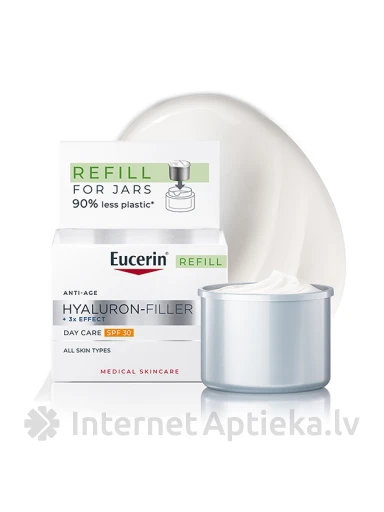 Eucerin® Hyaluron-Filler + 3x Effect päevakreem koos SPF 30 täitke pakend, 50 ml | internetaptieka.lv