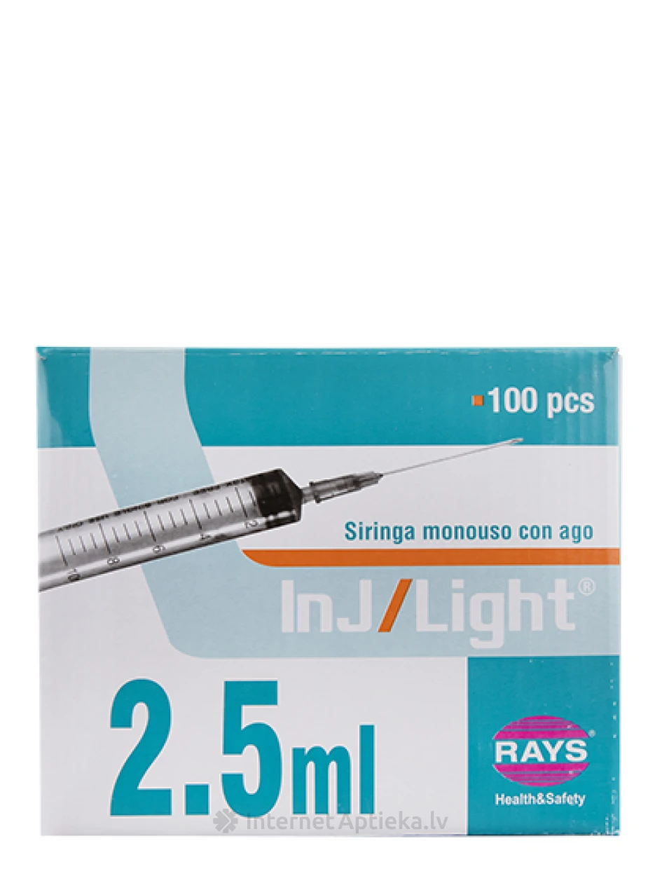 Шприц 2,5 мл 22G с иглой 0,7 x 32 мм, 100 шт | internetaptieka.lv
