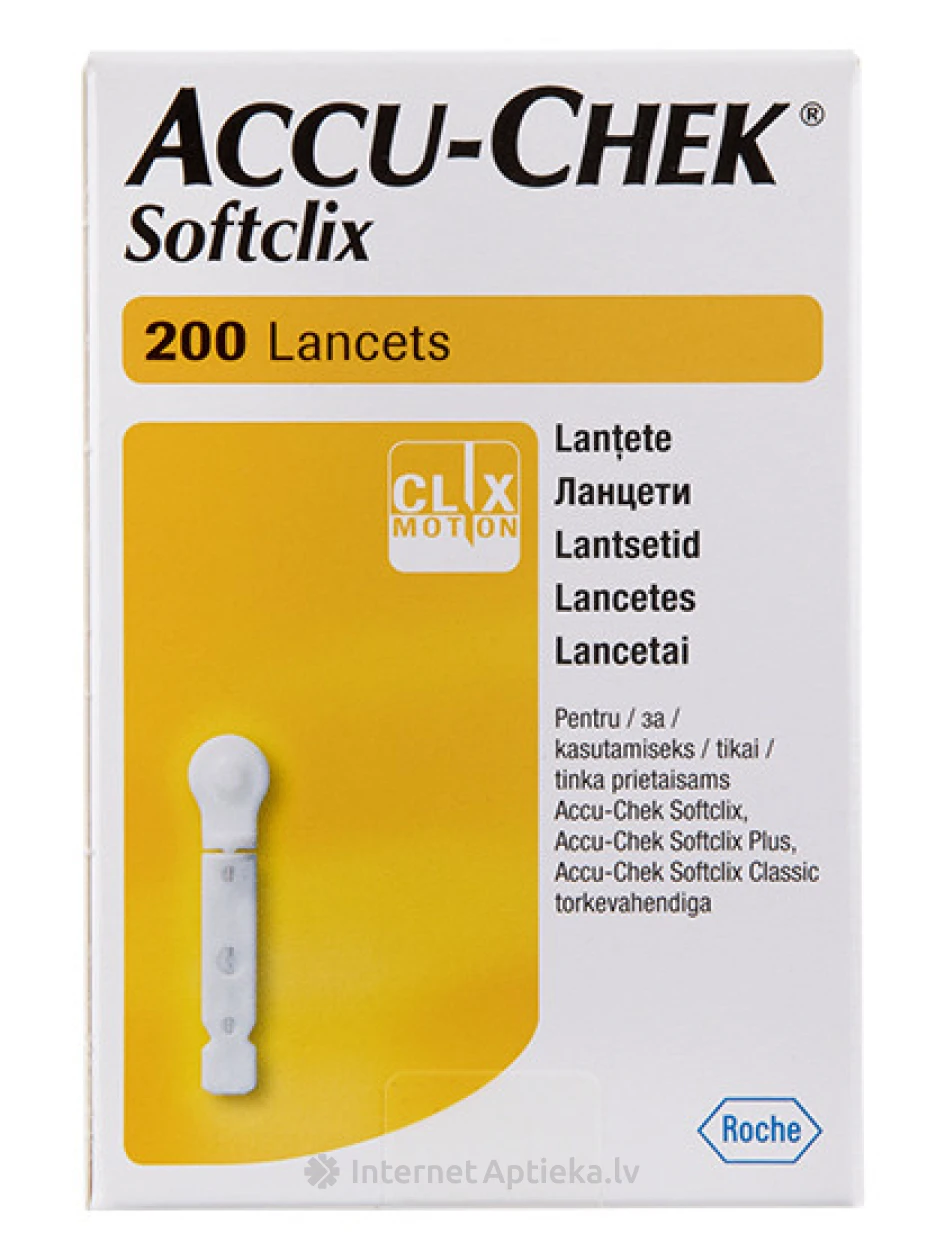 Accu-Chek Softclix Lancetes, 200 gb. | internetaptieka.lv