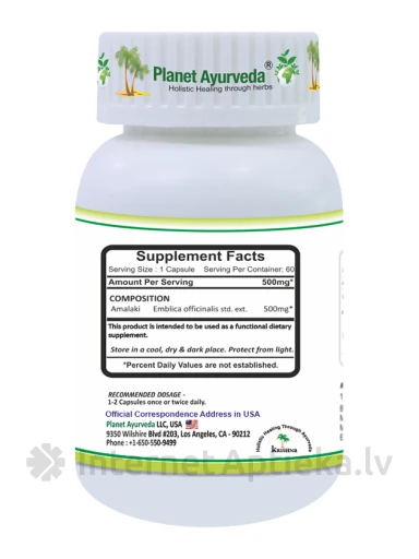 Planet Ayurveda® Amalaki Rasayan Organic, 60 kapsulas | internetaptieka.lv
