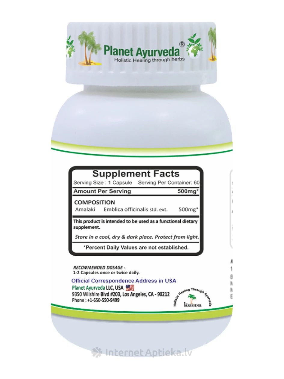 Planet Ayurveda® Organic Amalaki Rasayan, 60 kapslit | internetaptieka.lv