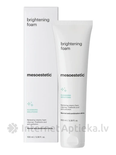 Mesoestetic brightening foam krēmveida attīrīšanas putas sejai, 100 ml | internetaptieka.lv