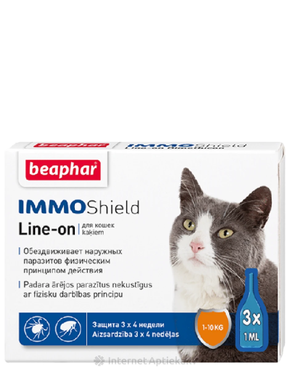 Beaphar Pilieni pret blusām un ērcēm kaķiem, 3*1 ml | internetaptieka.lv