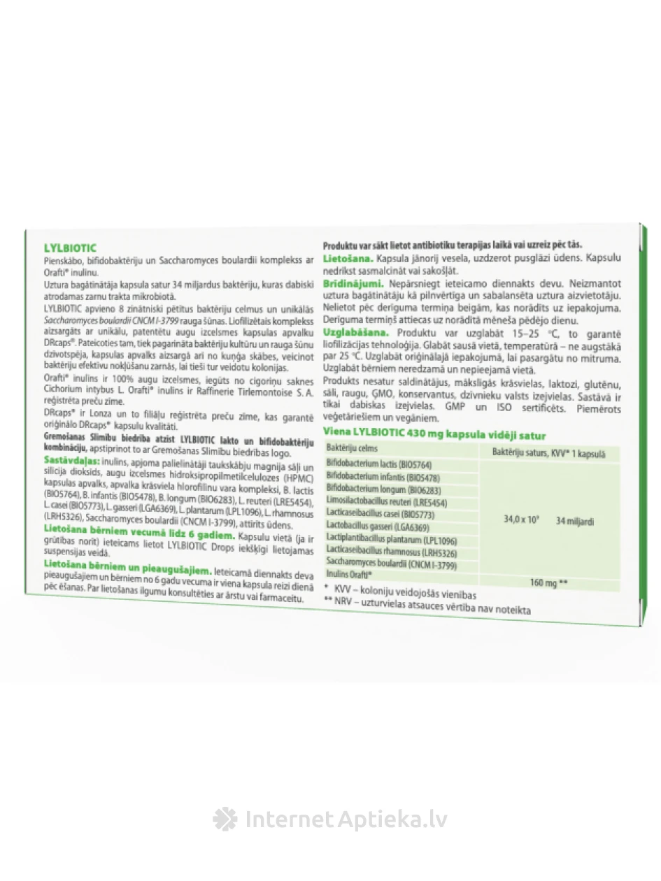 LYL BIOTIC, 14 kapslit | internetaptieka.lv