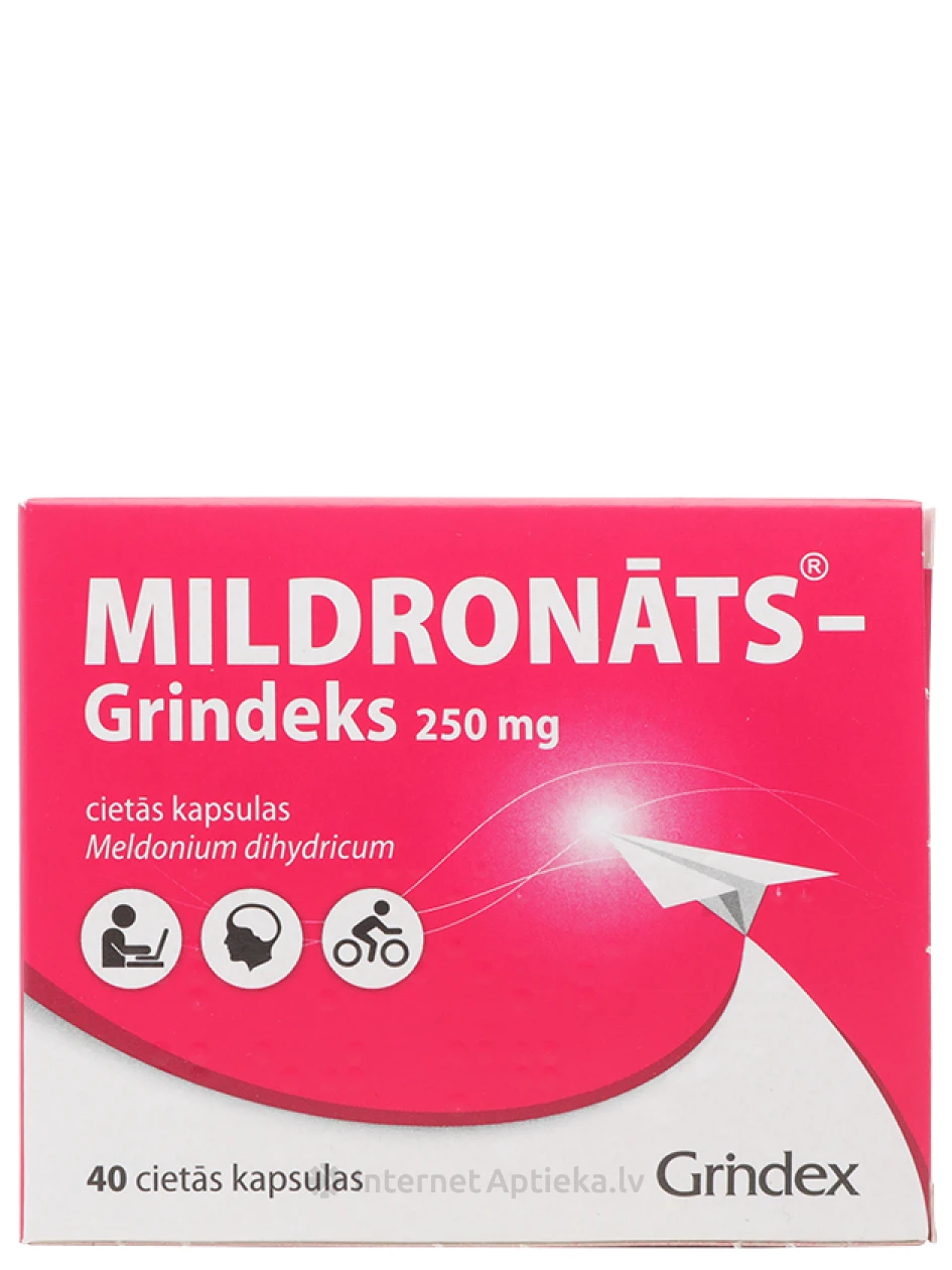 Grindeks Mildronāts (милдронат) 250мг, 40 капсул