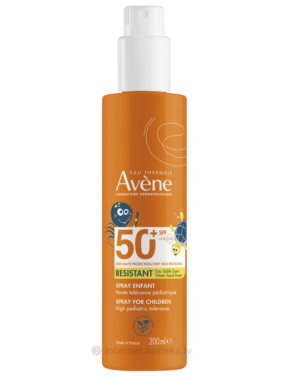 AVENE SUN защитный спрей для детей SPF50+, 200 мл | internetaptieka.lv