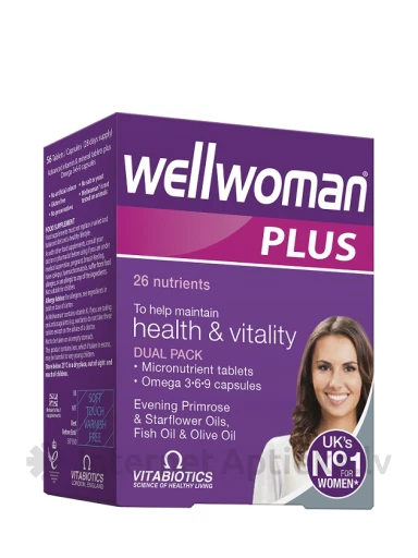 Wellwoman Plus Omega 3-6-9, 28 tabletes un 28 kapsulas | internetaptieka.lv